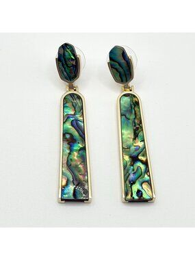 Kendra Scott Abalone Shell Gold-Tone Statement Drop Earrings